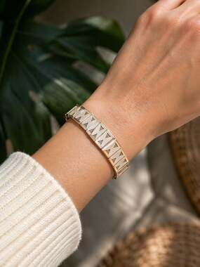 BOGO FREE Vintage modernist panel silver bracelet